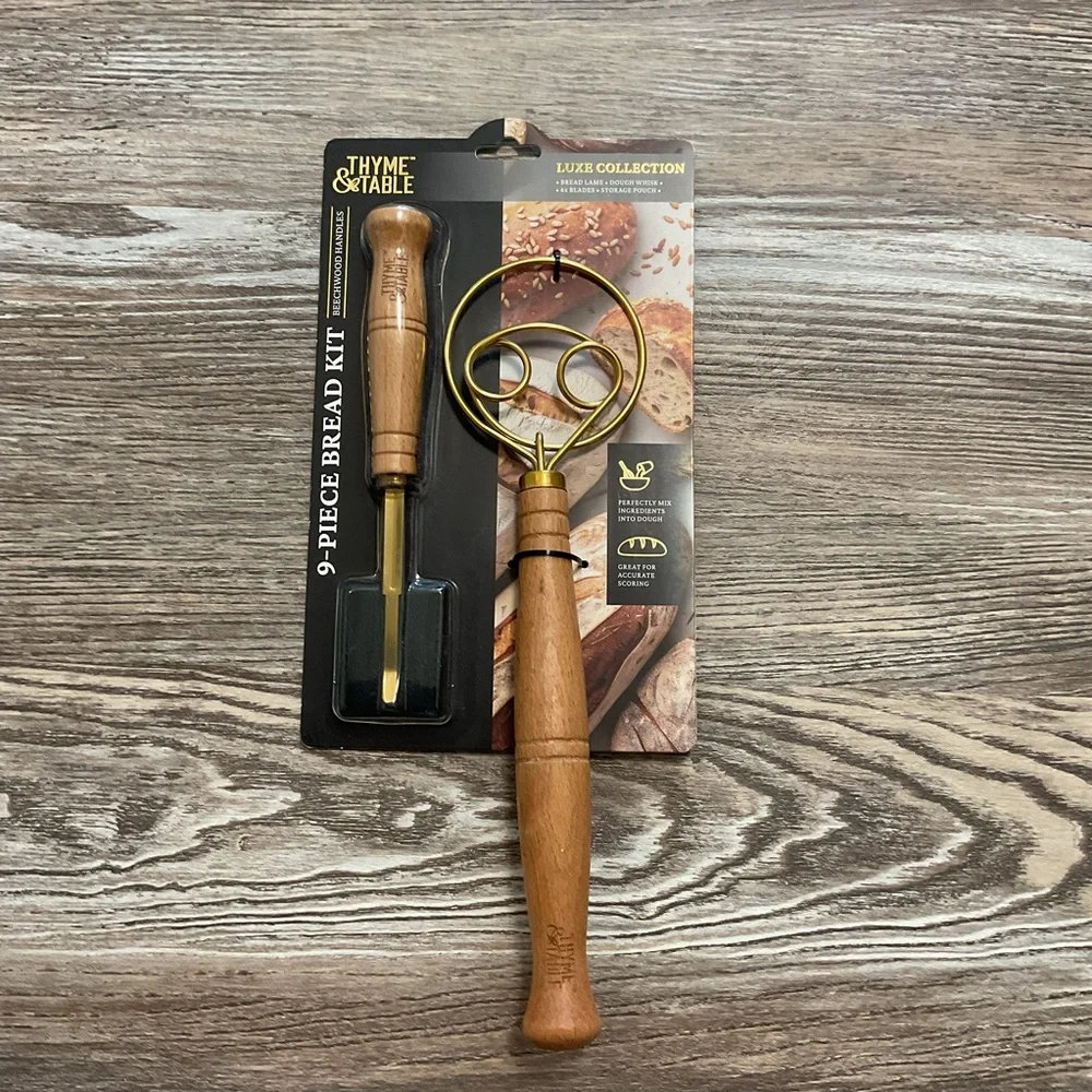Thyme & Table 9 Piece Bread Kit, Dough Scraper and Basting Brush NWT
